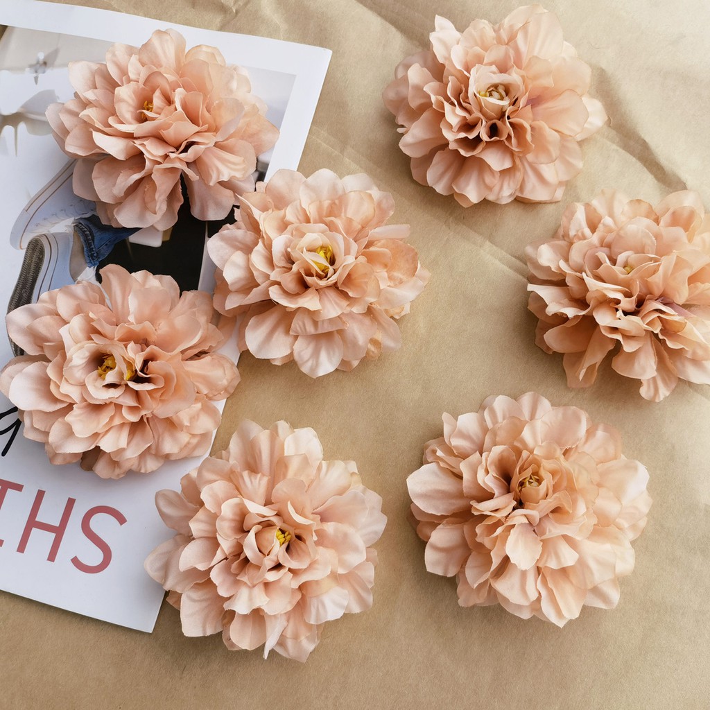 Artificial Flower Rose Head Fake Flower Silk Cloth DIY Headdress Crafts ...