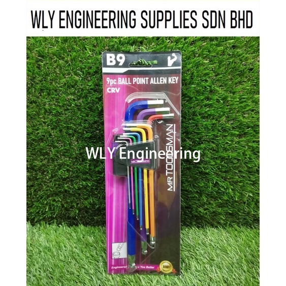 MR.TOOLSMAN 9pcs Extra Long Hex Point Allen Key Set / CRV Allen Key Set