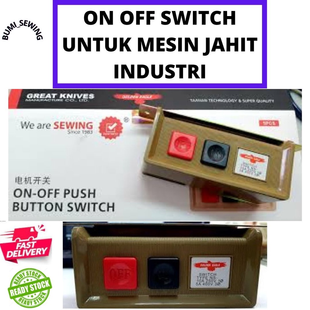 ON OFF SWITCH UNTUK MESIN JAHIT INDUSTRI / Switch Box For Sewing ...