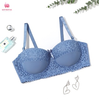 Buy Solid Cute Bow Bras Cotton Student Girls Push Up Bras 32b 34 B 36 B  Wirefree Bras for Small Chest 3/4cup Underwire Gray Color Underwire bra1 Cup  Size A Bands Size