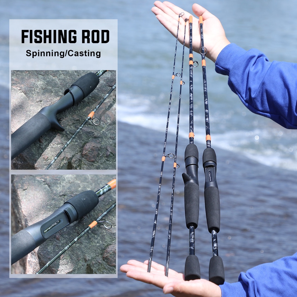 🔥Malaysia Fishing Rod 5Ft/6Ft Medium Power 2 Section Spinninig Casting Fishing  Rod Carbon Fiber Fishing Pole Pancing