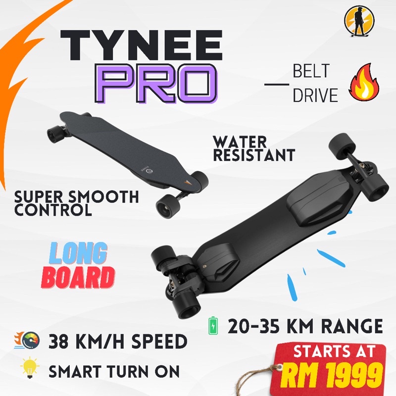 Tynee Board Pro Belt Drive Electric Skateboard Shopee Malaysia