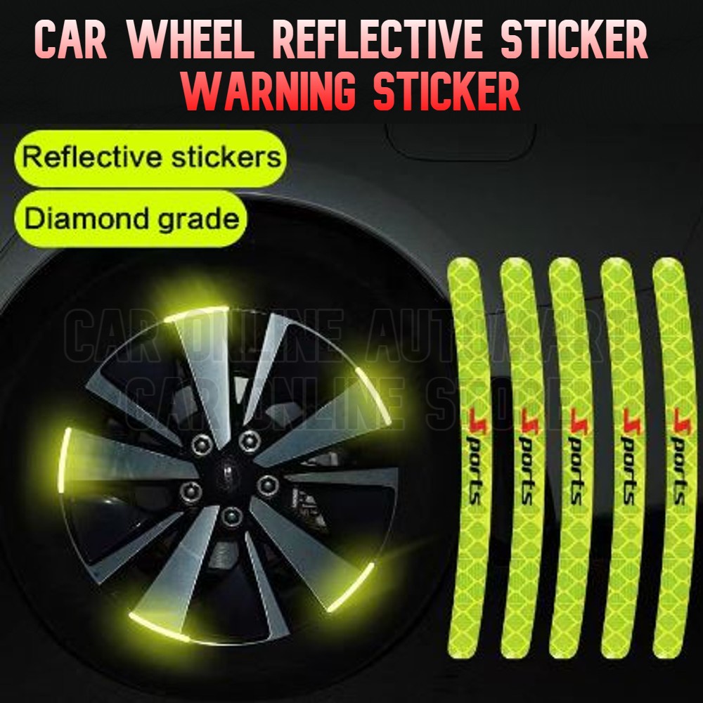 20Pcs/set ~ RIM STICKER KERETA | Car Wheel Reflective Sticker Warning ...