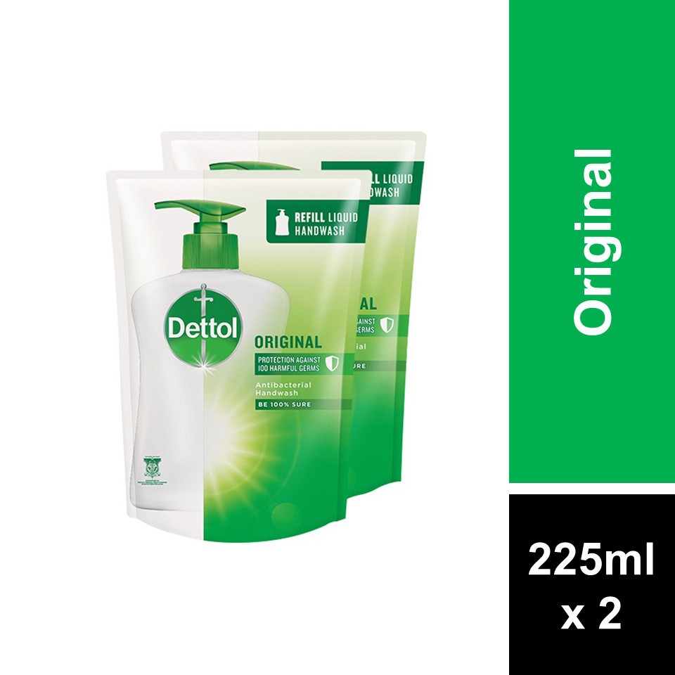 Dettol Liquid Hand Wash Refill Pouch Original 225ml x 2s [Twin Pack