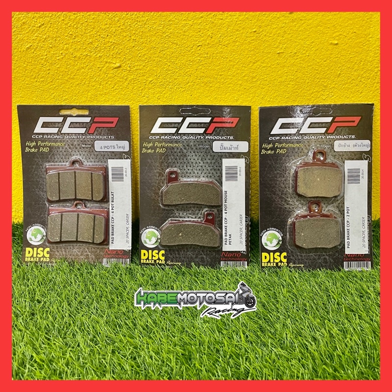🏁 ORIGINAL CCP DISC BRAKE PAD FOR NISSIN BREMBO 🏁 PAD BREK 4 POT 2 POT ...