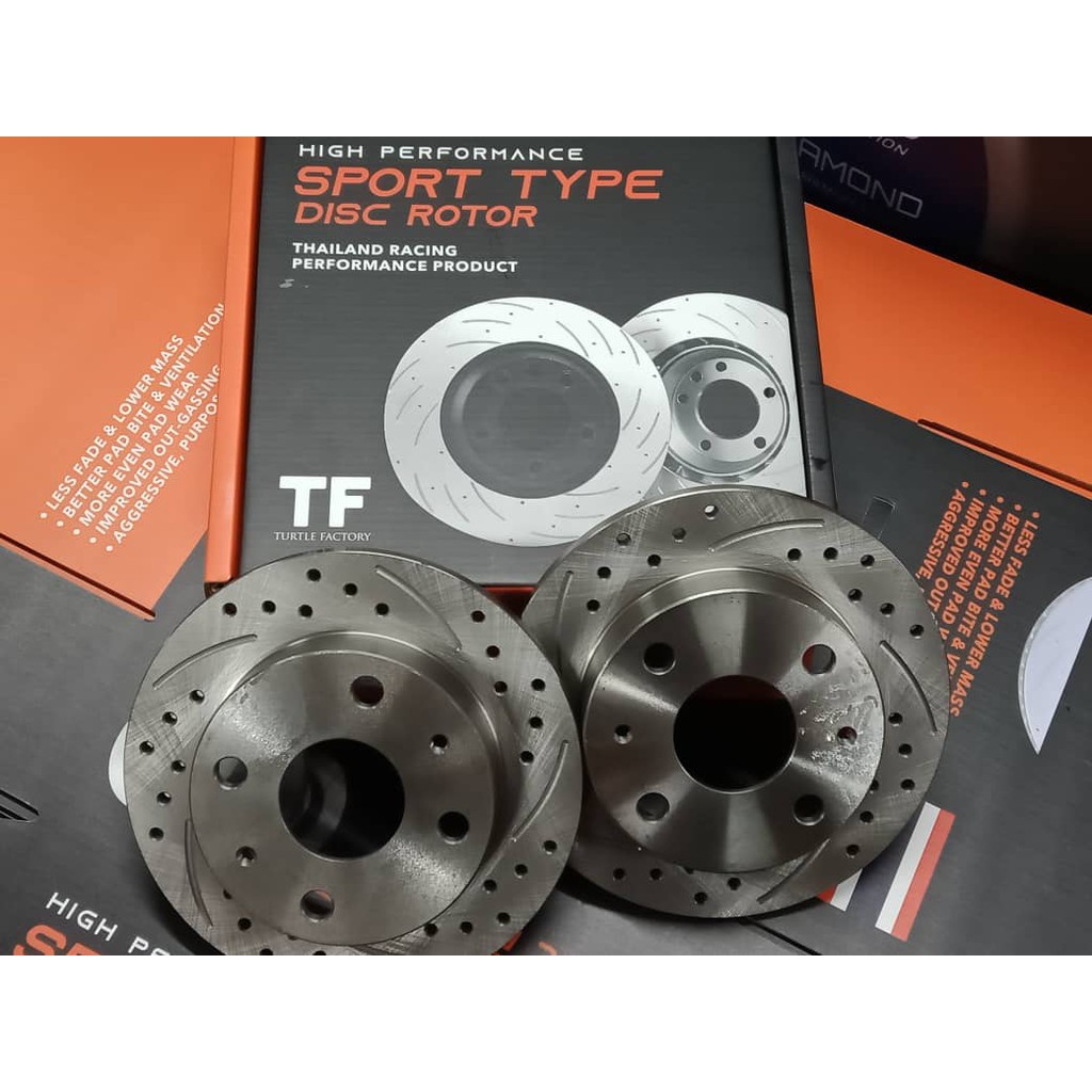ORIGINAL TF SLOTTED & DRILLED DISC ROTOR (FRT) FOR JAZZ TFO/CITY TMO ...
