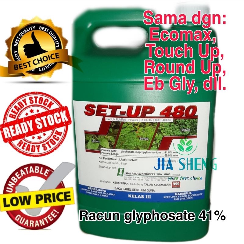 Set up 480 4Litres Racun Rumpai Herbicide Rumput sambau Racun ...