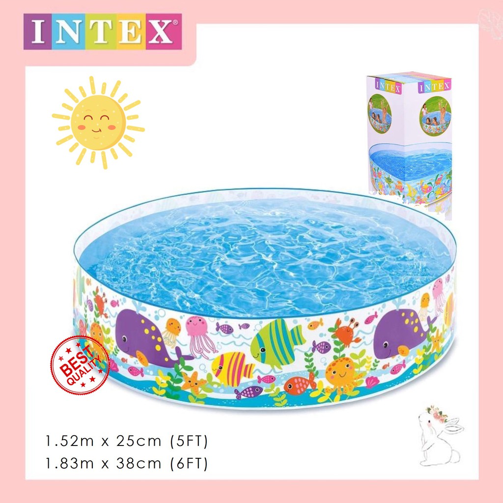 thumbnail interactive-video image 1 of INTEX Snorkel Buddies Snapset Pool – 5ft X 10ft, Kids Outdoor Splash Play 1 of 5
