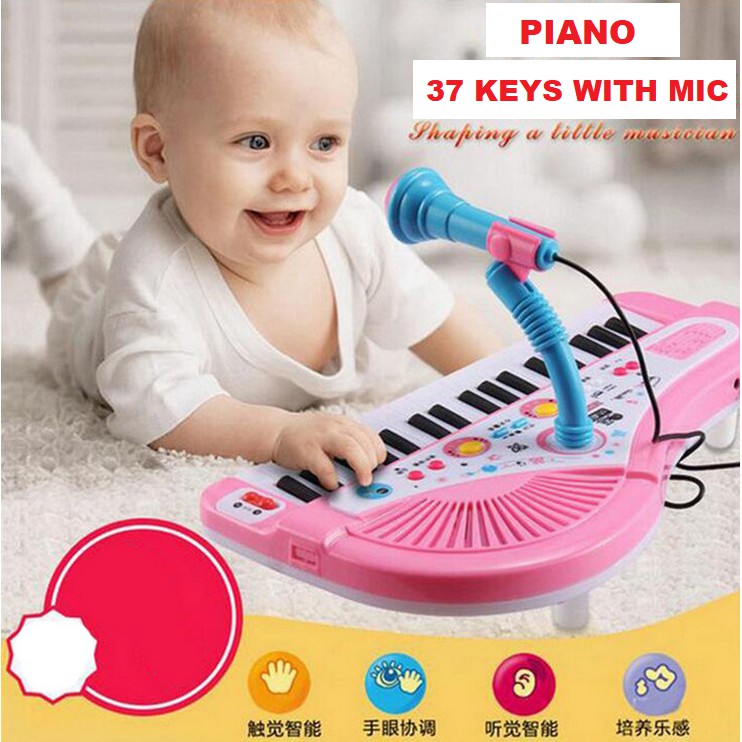 37 Key Piano Musical Toy Microphone Kids Electronic Multifunctional ...