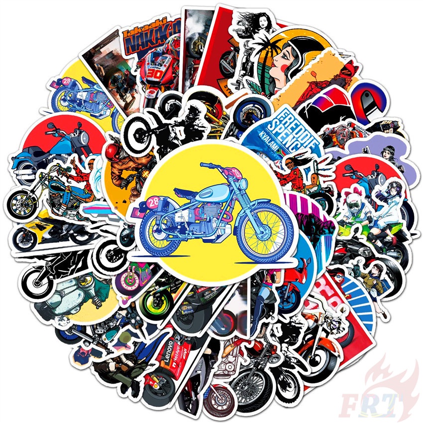 50Pcs/Set Respect For Bikers Series 01 Motorcycle Stickers Fashion DIY ...