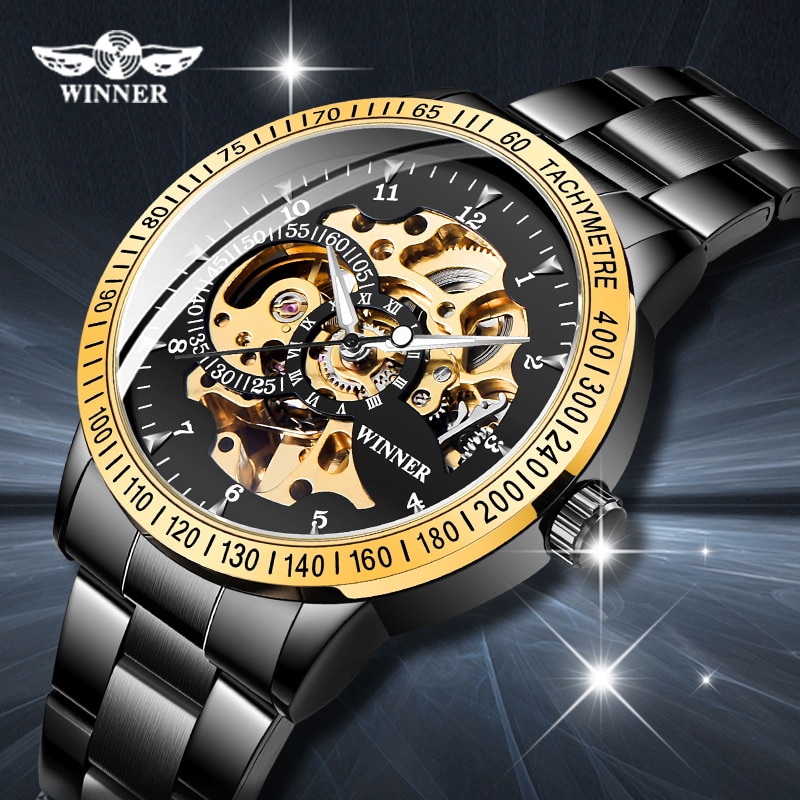 Winner skeleton automatic mechanical on sale watch