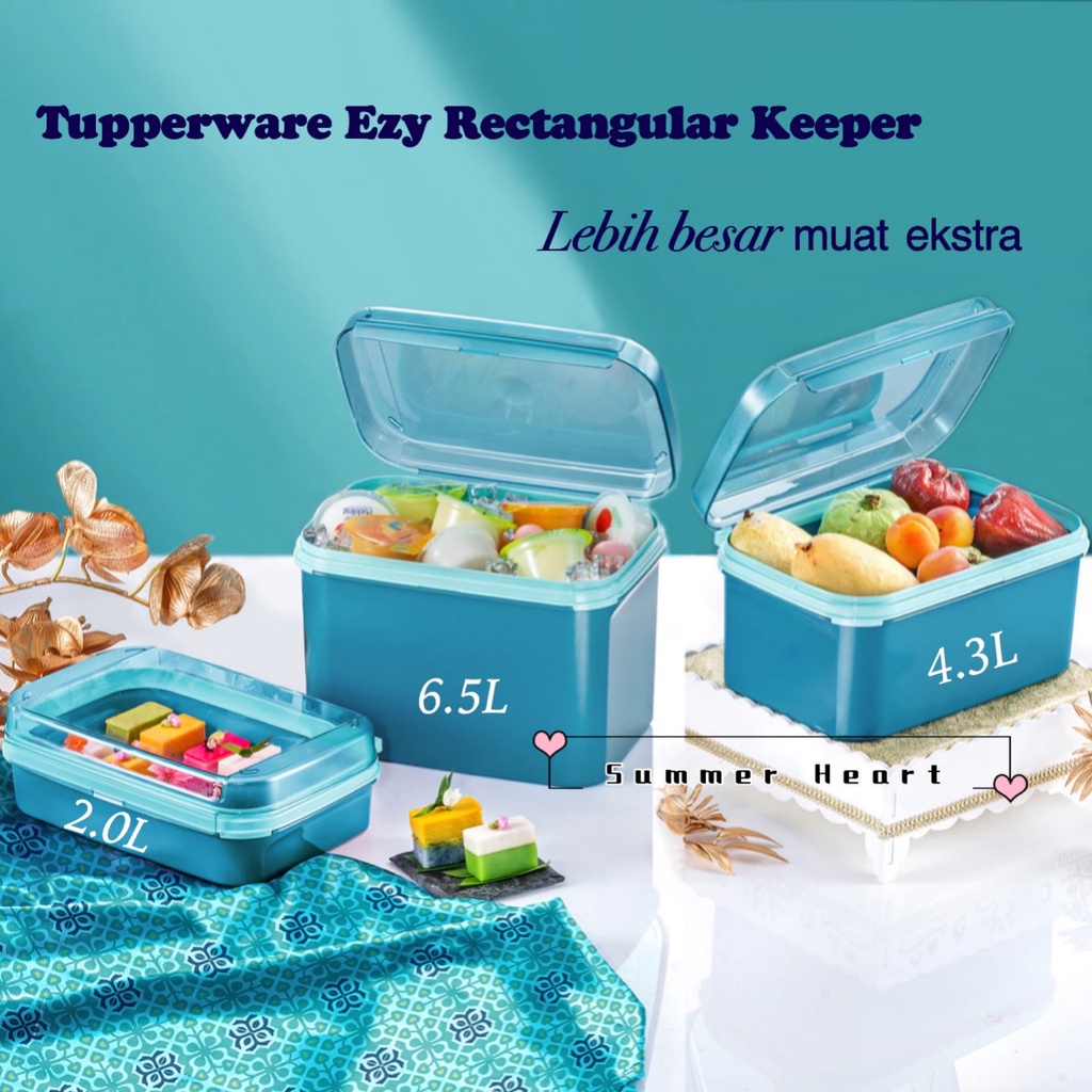 Tupperware Ezy Rectangular Keeper 2.0L / 4.3L / 6.5L (1PC) | Shopee ...