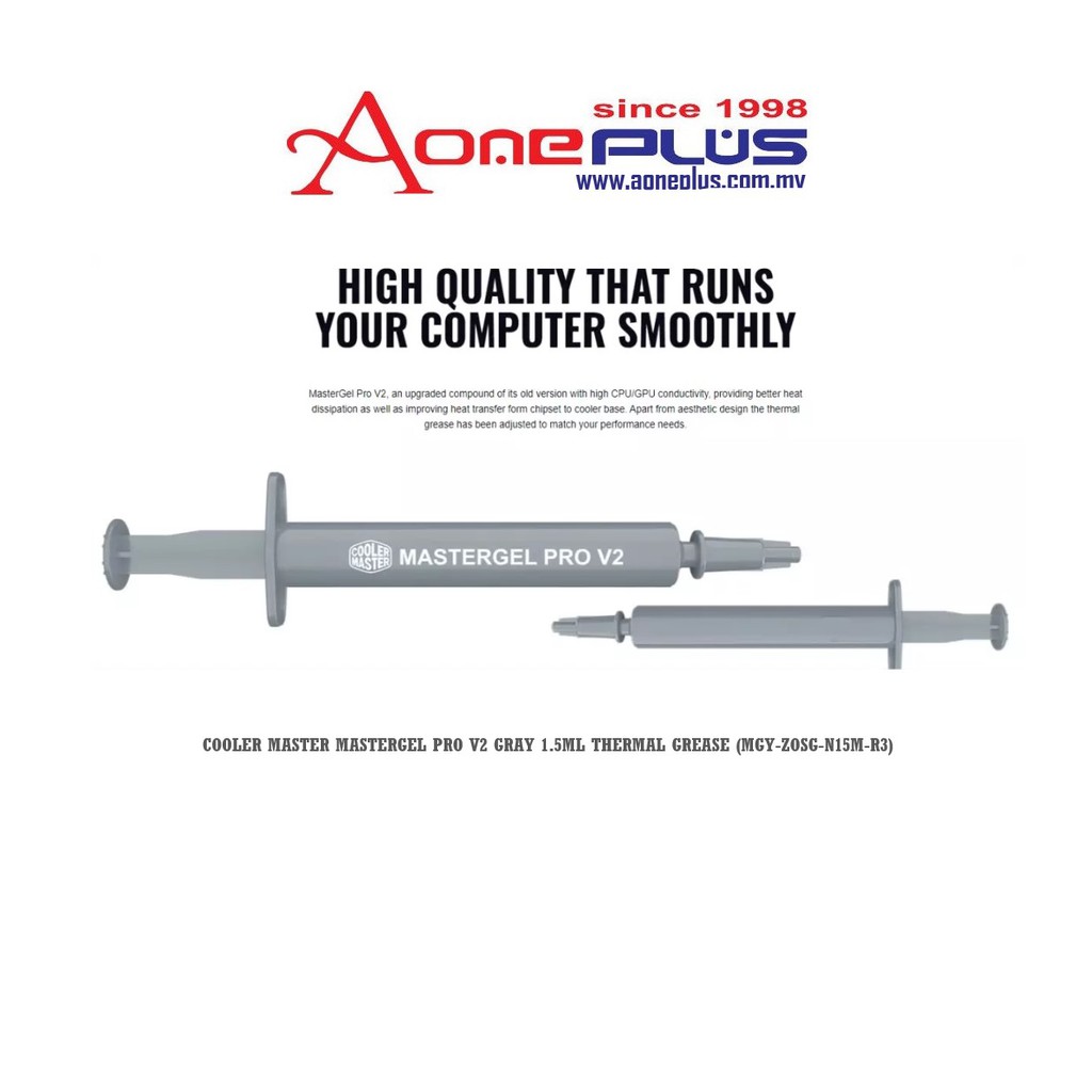 COOLER MASTER MASTERGEL PRO V2 GRAY 1.5ML THERMAL GREASE (MGY-ZOSG-N15M ...