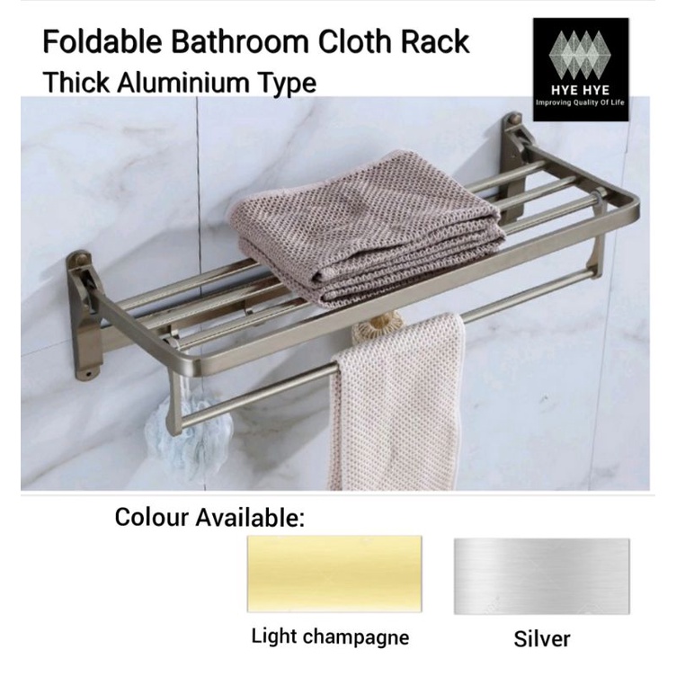 Thick Aluminium Foldable Towel Rack / Rak Tuala Lipat | Shopee Malaysia