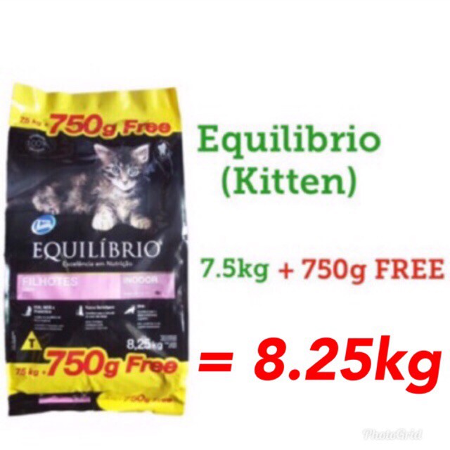 Equilibrio Kitten Indoor (7.5kg+FREE 750gsm) Cat Food (Ready Stock, New ...