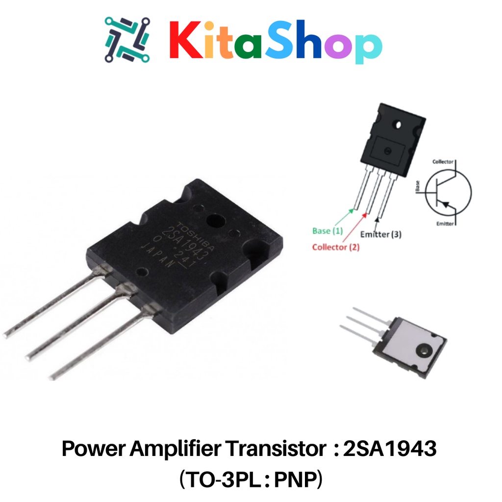 Power Amplifier Transistor 2SA1943 (TO3PL PNP) Shopee Malaysia