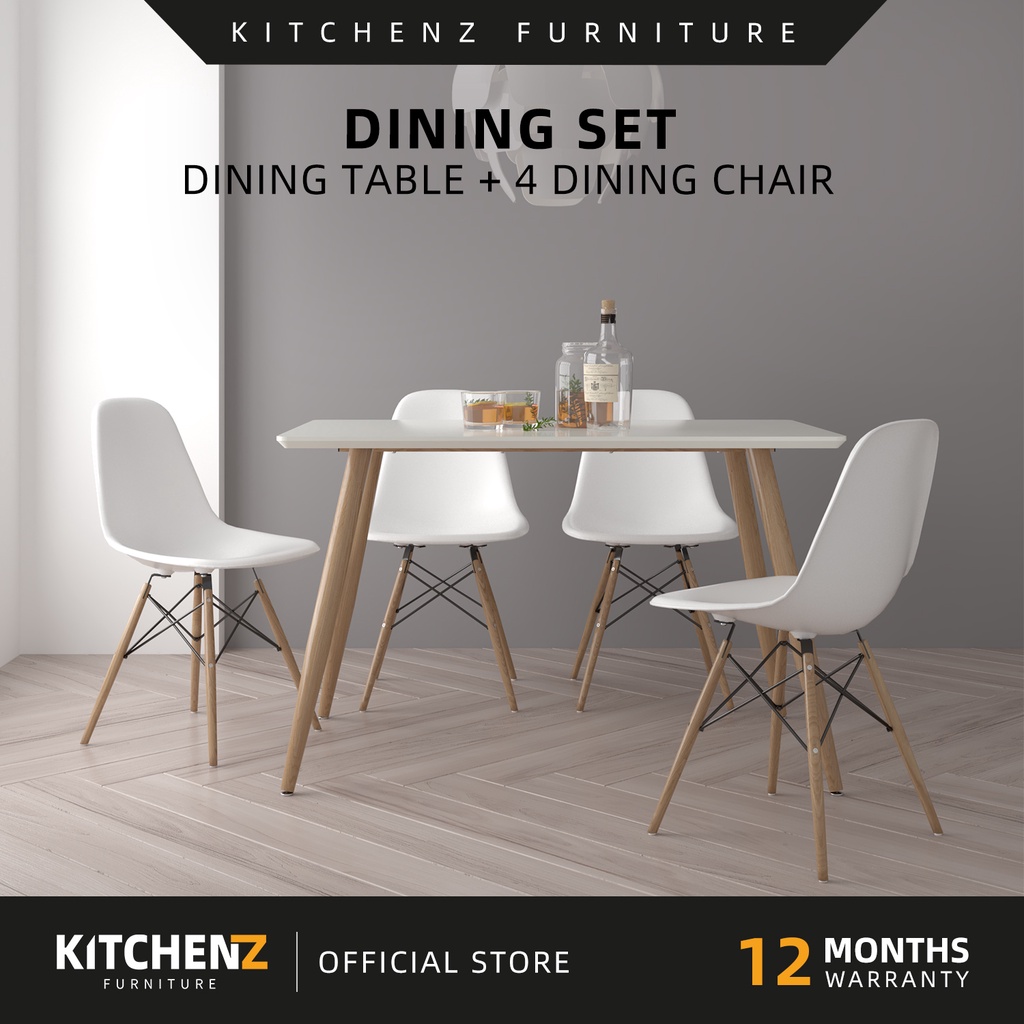KitchenZ Modern Contemporary Dining Table Set HMZ-FN-DT-T01(12070)-WT ...