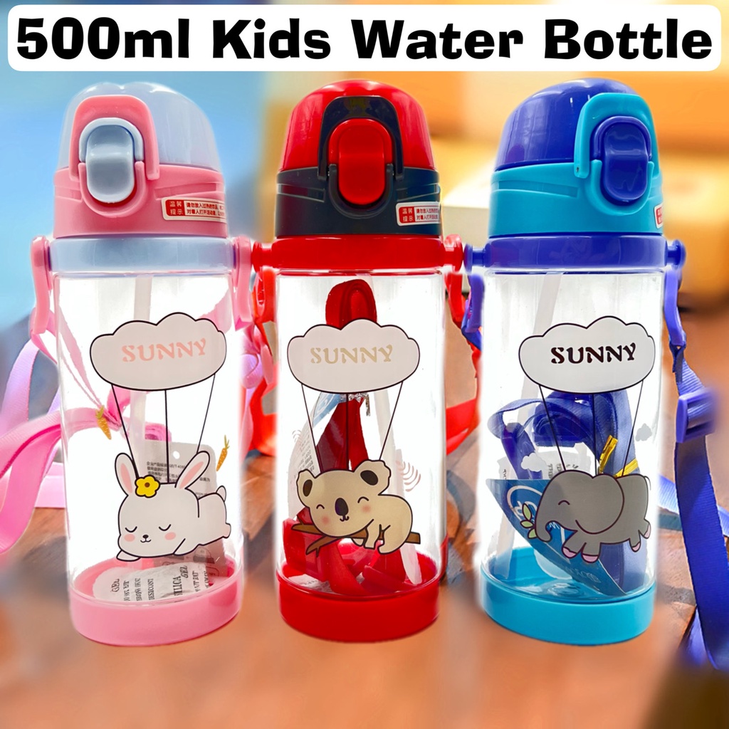 READY STOCK 500ML Botol Air Kanak-kanak Kids Water Bottle With Straw ...