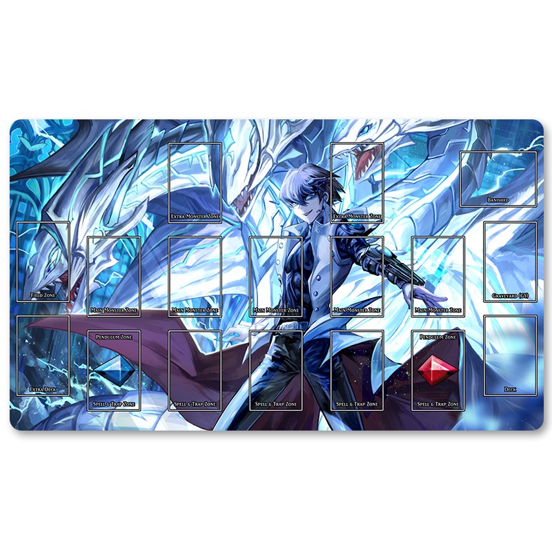 HOT OCG Playmat Blue-eyes Ultimate Dragon Dark Magician Duel Monsters ...