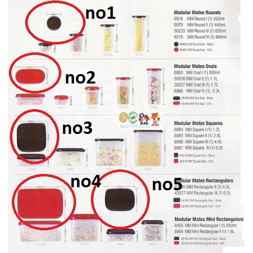 Tupperware spare part for modular mate seal/lid mm penutup sahaja ...