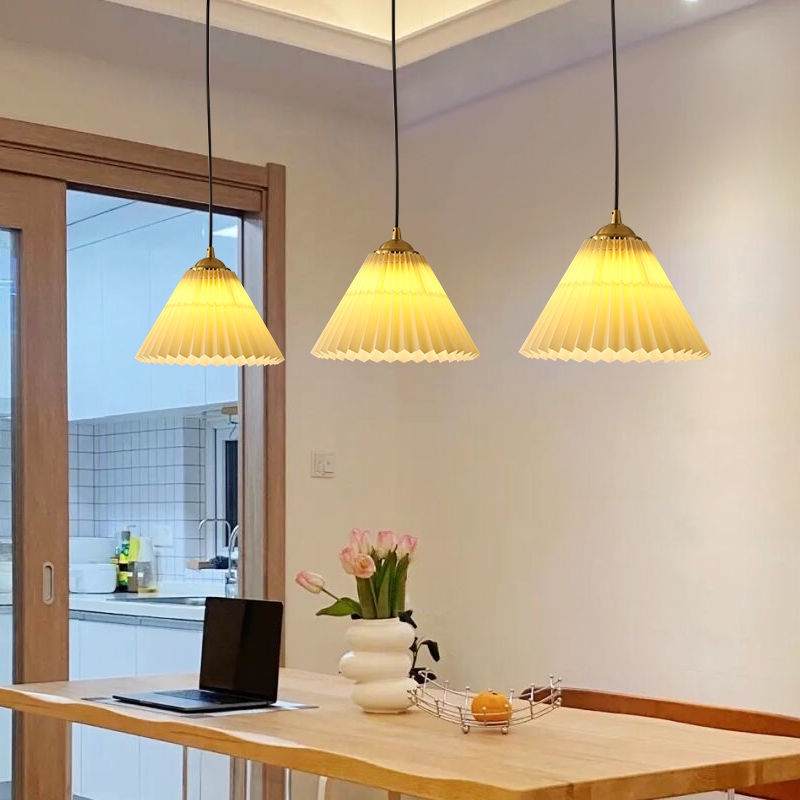 Modern Hanging Pendant Light Fixture With Fabric Lamp Shade, Rustic ...