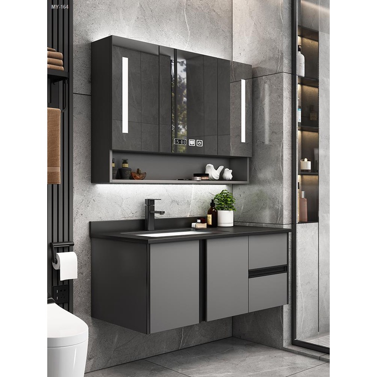 Modern minimalist bathroom cabinet combination wash basin cabinet set ...