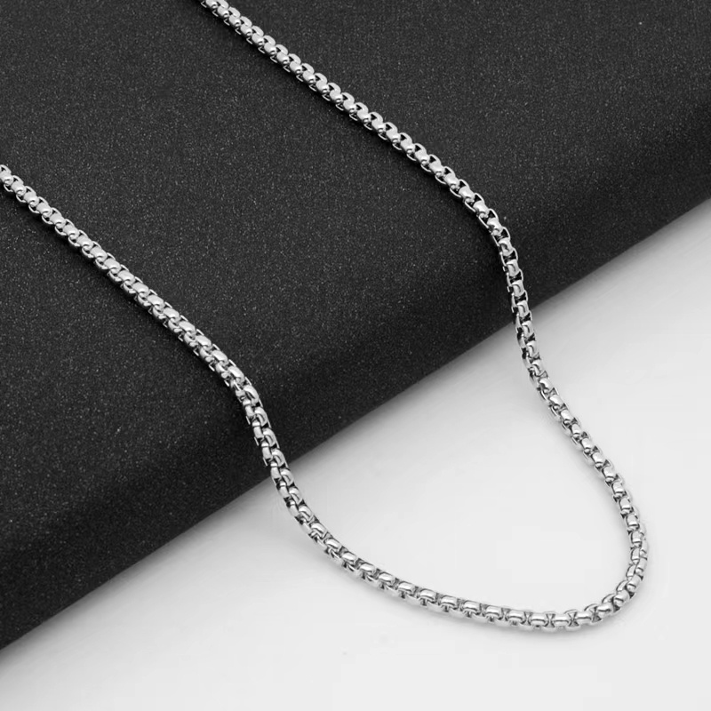 Ready to Ship Never Fade Rantai Leher 3MM 316L Stainless Steel Linked ...