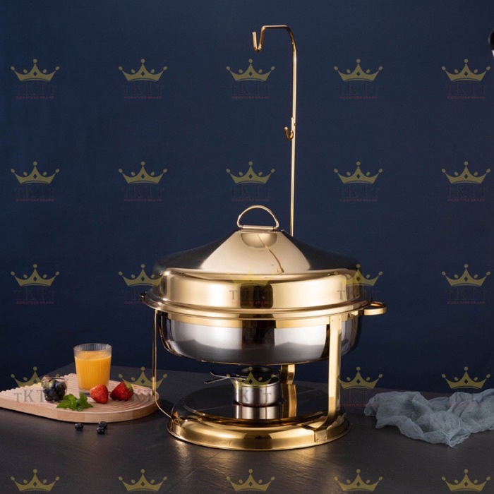 TKTT 42cm Hanging Bell Dome Chafing Dish Buffet Serving Golden Bell