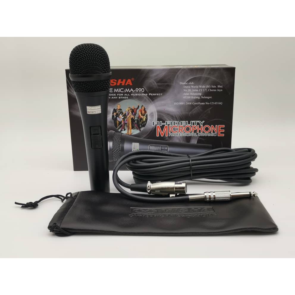 Misha Dynamic Vocal Microphone Wired Handheld Karaoke Mic MA990