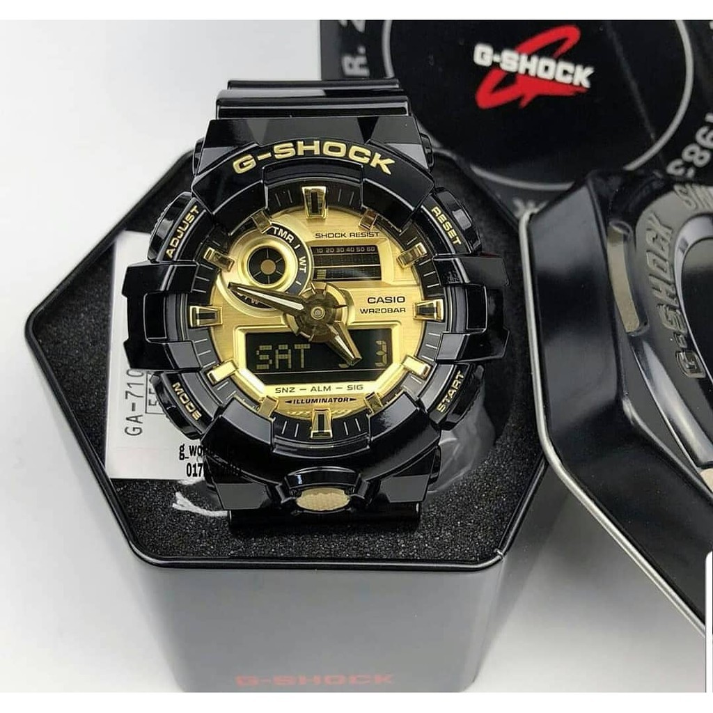 Casio G Shock GA700 GA 710GB 1ADR Gold Black Colour Series