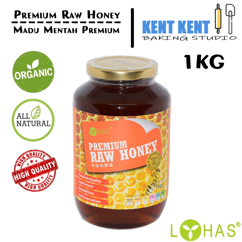 Lohas Premium Raw Honey/Madu Mentah Premium 1kg[KENT KENT Baking studio