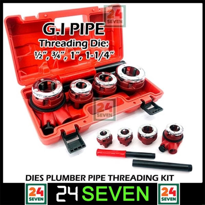 - dies manual plumber pipe ½”, ¾”, 1”, 1-1/4” threader / ratchet pipe ...