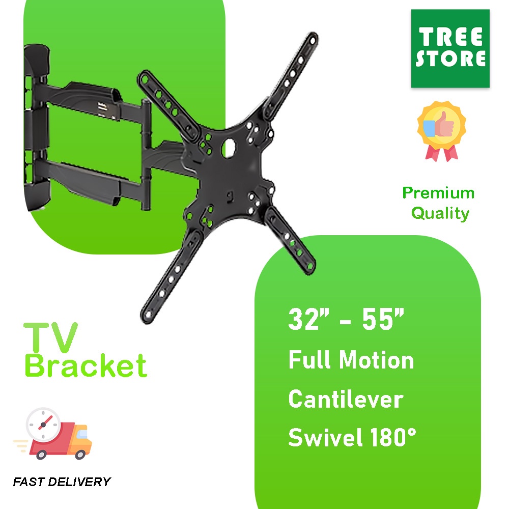 Fully Adjustable Full Motion TV Wall Mount Bracket 32" 55" inch TV Arm Swivel Wall Mount