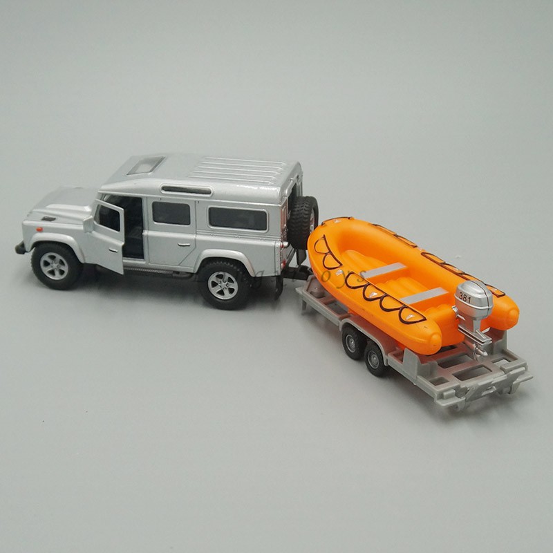 Ready Stock 1:36 Diecast Model Toy Land Rover Defender Rescue boat ...