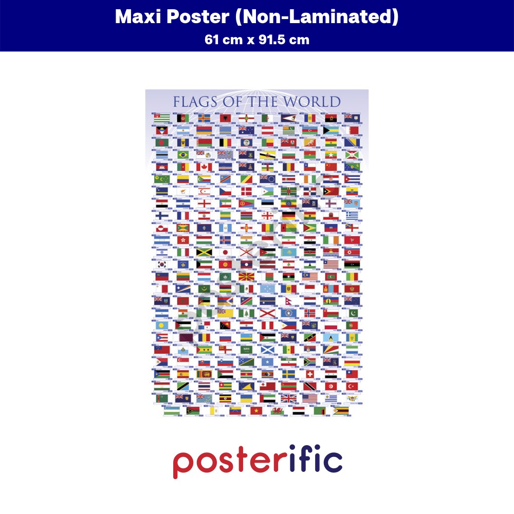 Educational: Flags of the World - Poster (61 cm X 91.5 cm) | Shopee ...
