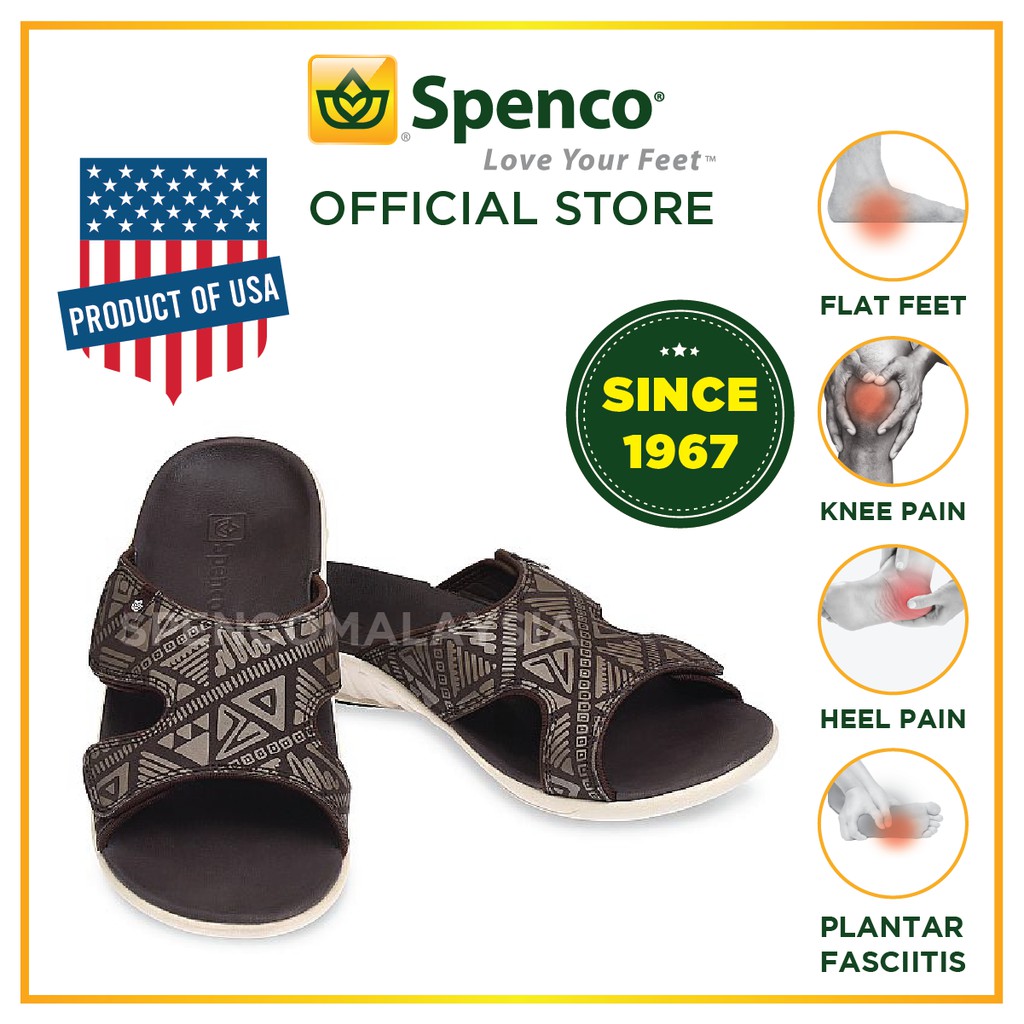 100 Original Spenco Men Tribal Coffee Bean Arch Support Knee Heel Flat Feet Pain Plantar Fasciitis Orthotic Sandal Shopee Malaysia