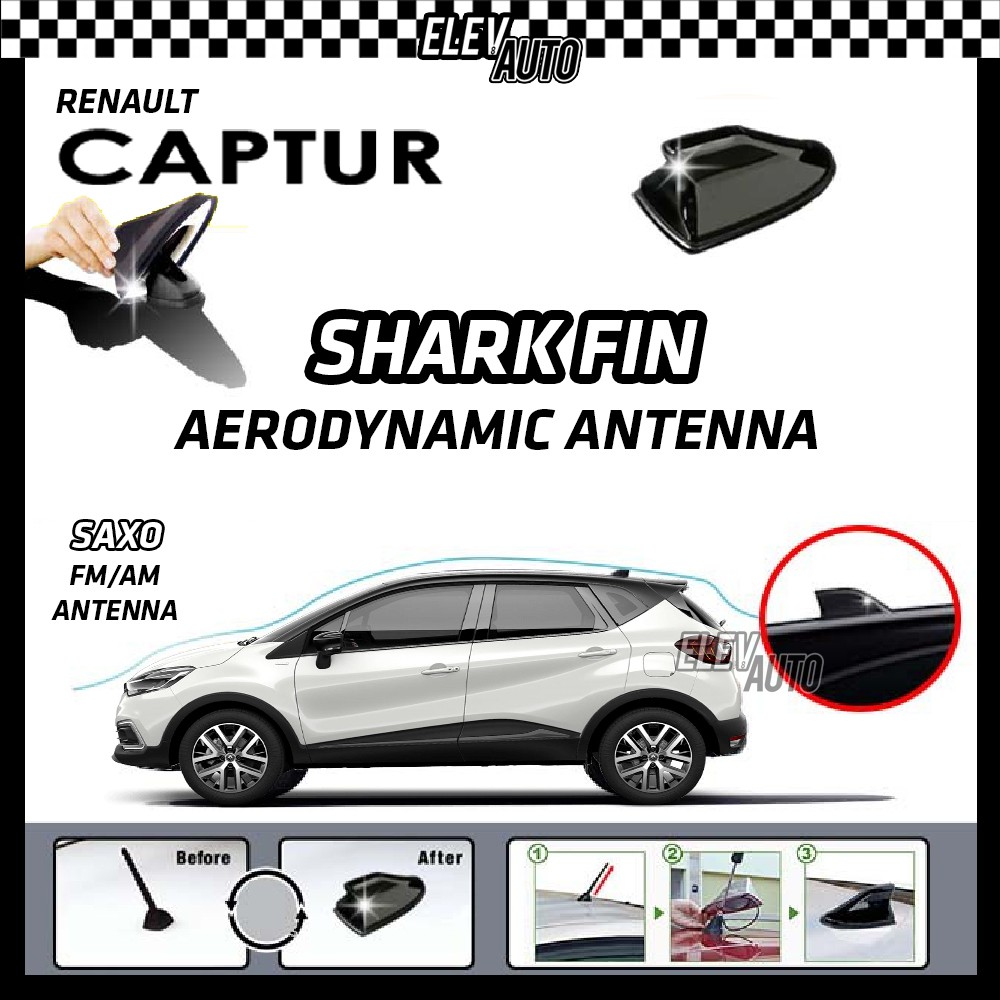 Renault Captur SAXO Shark Fin Aerodynamic Antenna FM/AM Racing Antenna ...
