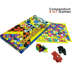 Compendium 4 In 1 Multiplayer Board Games - Snake & Ladder @ Dam Ular ...