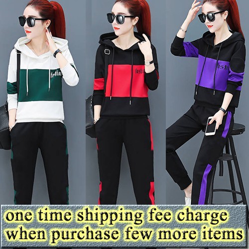 Tracksuit Jumpsuit Suit Set Women 2Pcs/Set Sports Korean Fashion