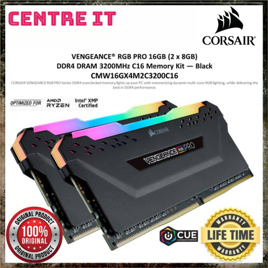 CORSAIR Vengeance RGB 16GB (2x8GB) DDR4 2666 (PC4-21300) C16