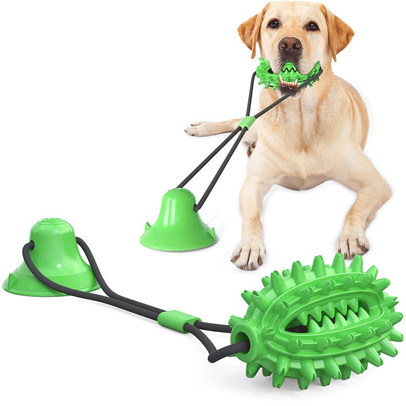 Dog Toys Suction Cup Tug of Puzzle Dogs Toy Chew Squeaky Rope Toys