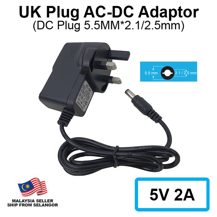 UK Plug AC DC 5.5mm Power Adapter 5V 6V 9V 12V 15V 18V 20V 22V 24V 27V ...