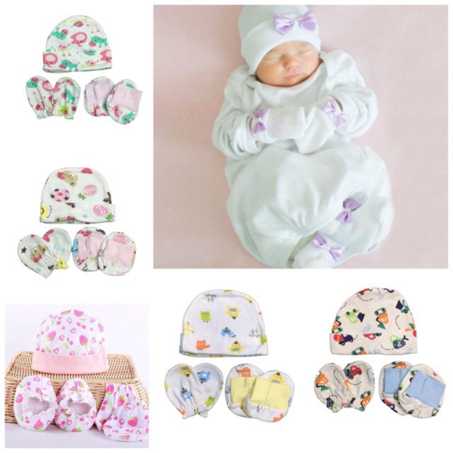 Baby Monsta Mitten , Booties & Hat Set For Newborn Baby Girl 婴儿服装及配饰新山,  马来西亚婴儿服装、婴儿配饰