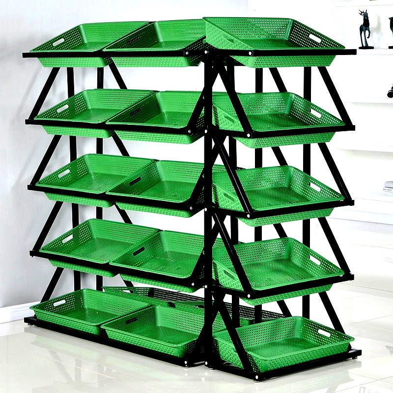 Supermarket Fruit and Vegetable Shelf MultiLayer Display Rack Fruit