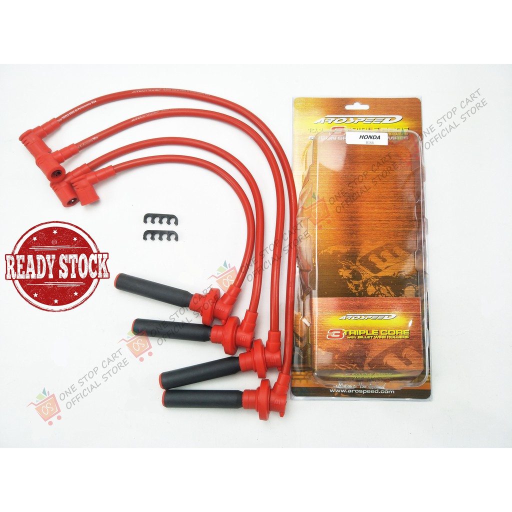 🇲🇾HONDA B16A DOHC AROSPEED ENGINE SPARK PLUG WIRES CABLE 10.2MM TRIPLE