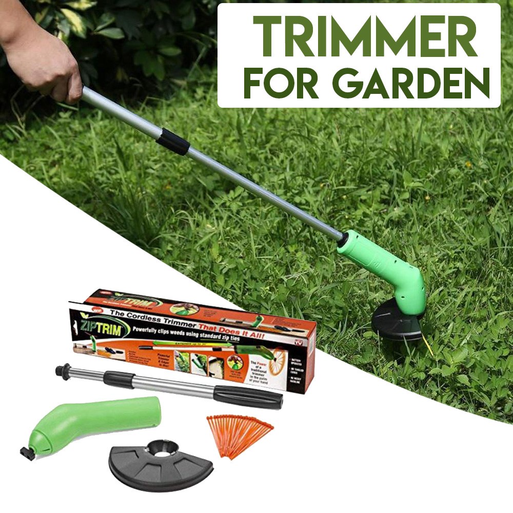 READYSTOCK Zip Trim Cordless Trimmer Weeds Cutter & Edger Set Works ...