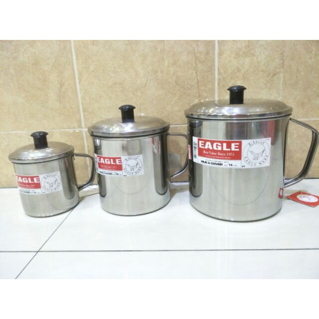 Stainless Steel Mug & Cover Brand Eagleware | Shopee Malaysia