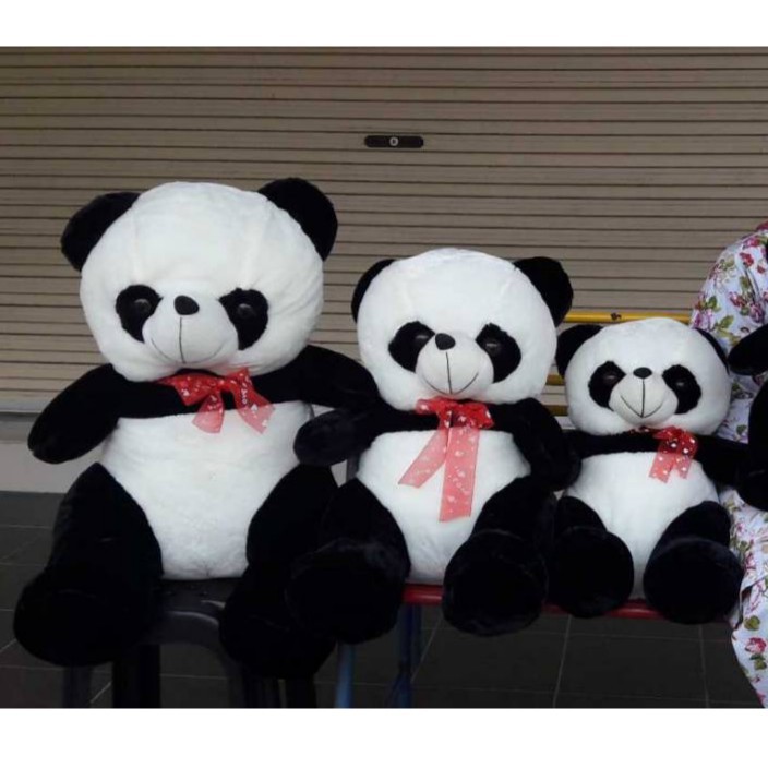 Panda Bear with Ribbon Cute Chubby (4 Sizes to Choose!) | Shopee Malaysia