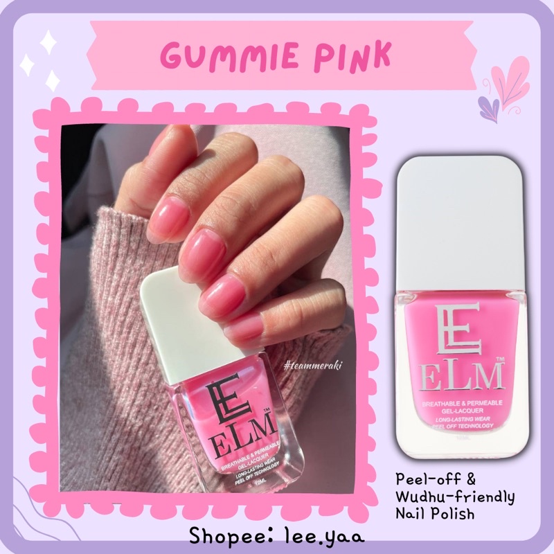 [READY STOCK🔥+FREE GIFTS🎁] GUMMIE PINK 💓 [PEEL-OFF & WUDHU-FRIENDLY💦 ...