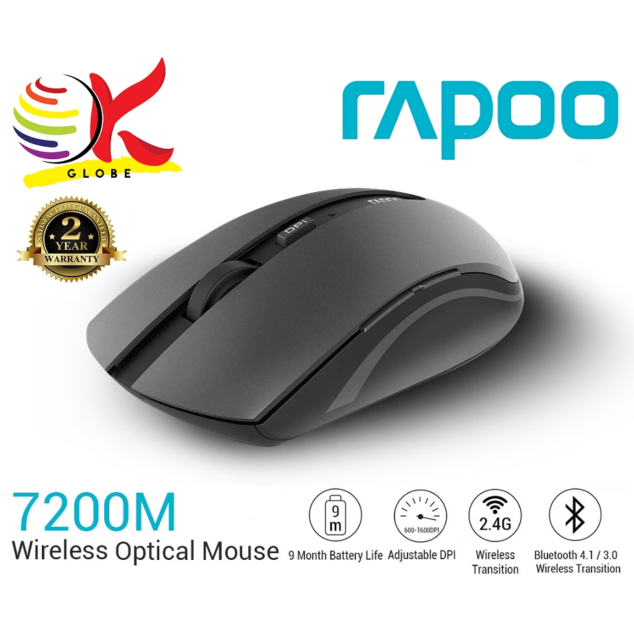 RAPOO 7200M MULTI-MODE WIRELESS MOUSE WITH SMART SWITCH BETWEEN ...
